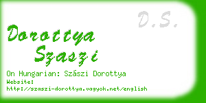 dorottya szaszi business card