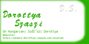 dorottya szaszi business card